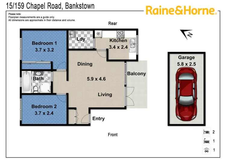 Floorplan of Homely apartment listing, 15/159 CHAPEL ROAD, Bankstown NSW 2200