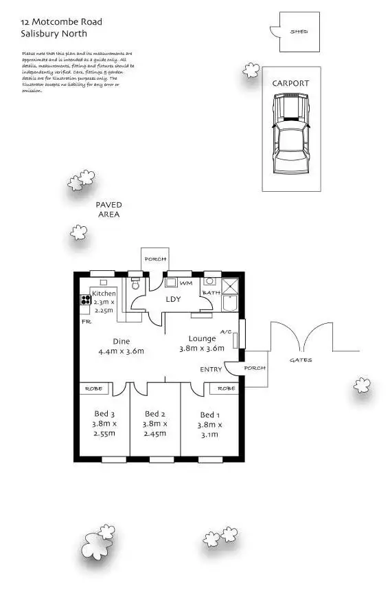 Floorplan of Homely house listing, 12 Motcombe Road, Salisbury North SA 5108
