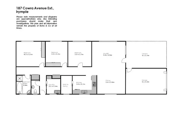 Floorplan of Homely house listing, 187 Cowra Avenue Ext, Irymple VIC 3498