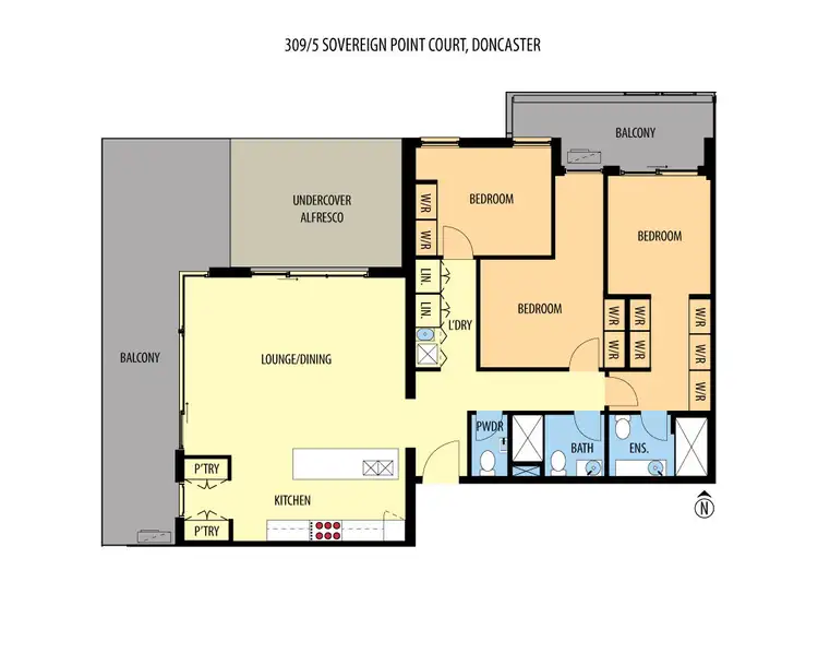 Floorplan of Homely apartment listing, 309/5 Sovereign Point Court, Doncaster VIC 3108