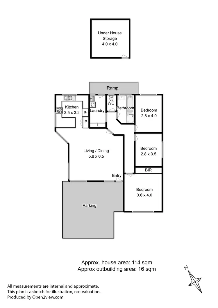 Floorplan of Homely unit listing, Unit 1 of 38 Hutchins Street, Kingston TAS 7050
