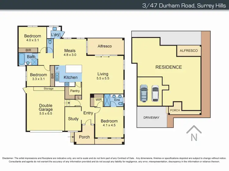 Floorplan of Homely townhouse listing, 3/47 Durham Road, Surrey Hills VIC 3127