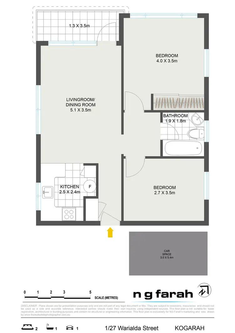 Floorplan of Homely apartment listing, 1/27 Warialda Street, Kogarah NSW 2217