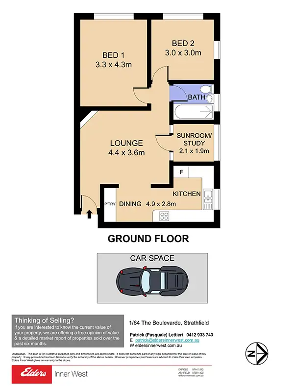 Floorplan of Homely unit listing, 1/64 The Boulevarde, Strathfield NSW 2135