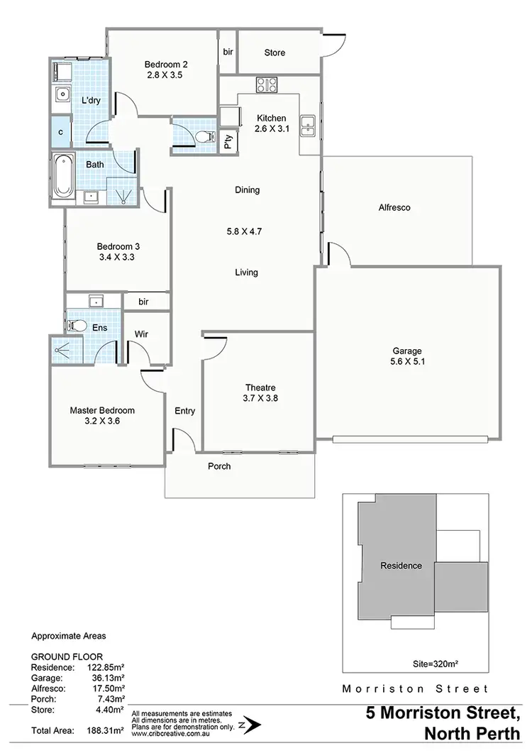 Floorplan of Homely house listing, 5 Morriston Street, North Perth WA 6006