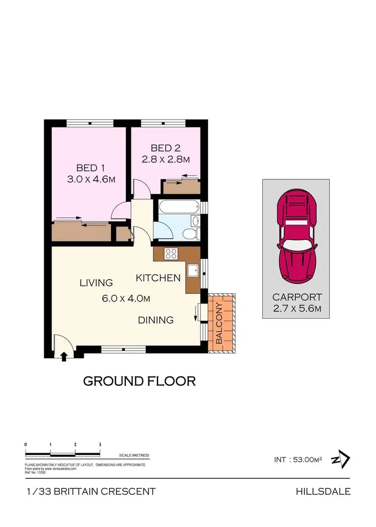 Floorplan of Homely apartment listing, 1/33 Brittain Crescent, Hillsdale NSW 2036