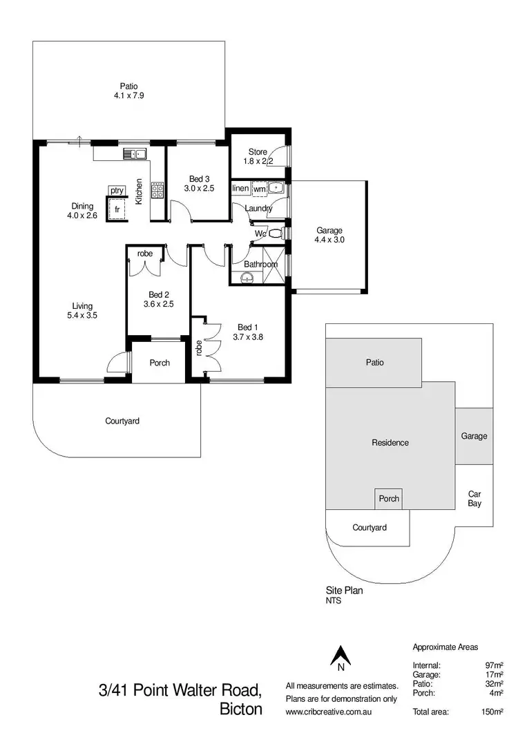 Floorplan of Homely townhouse listing, 3/41 Point Walter Road, Bicton WA 6157
