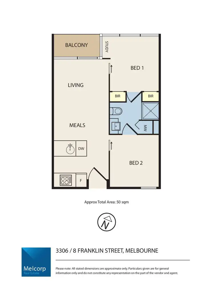 Floorplan of Homely apartment listing, 3306/8 Franklin Street, Melbourne VIC 3000