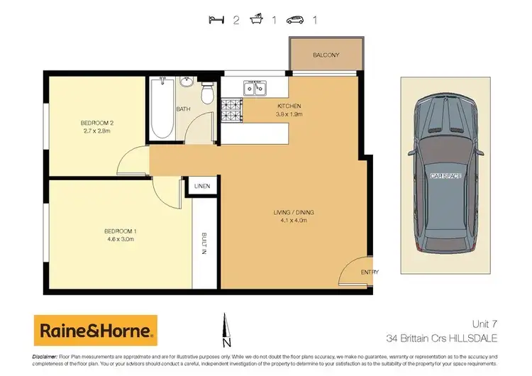Floorplan of Homely unit listing, 7/34 Brittain Crescent, Hillsdale NSW 2036