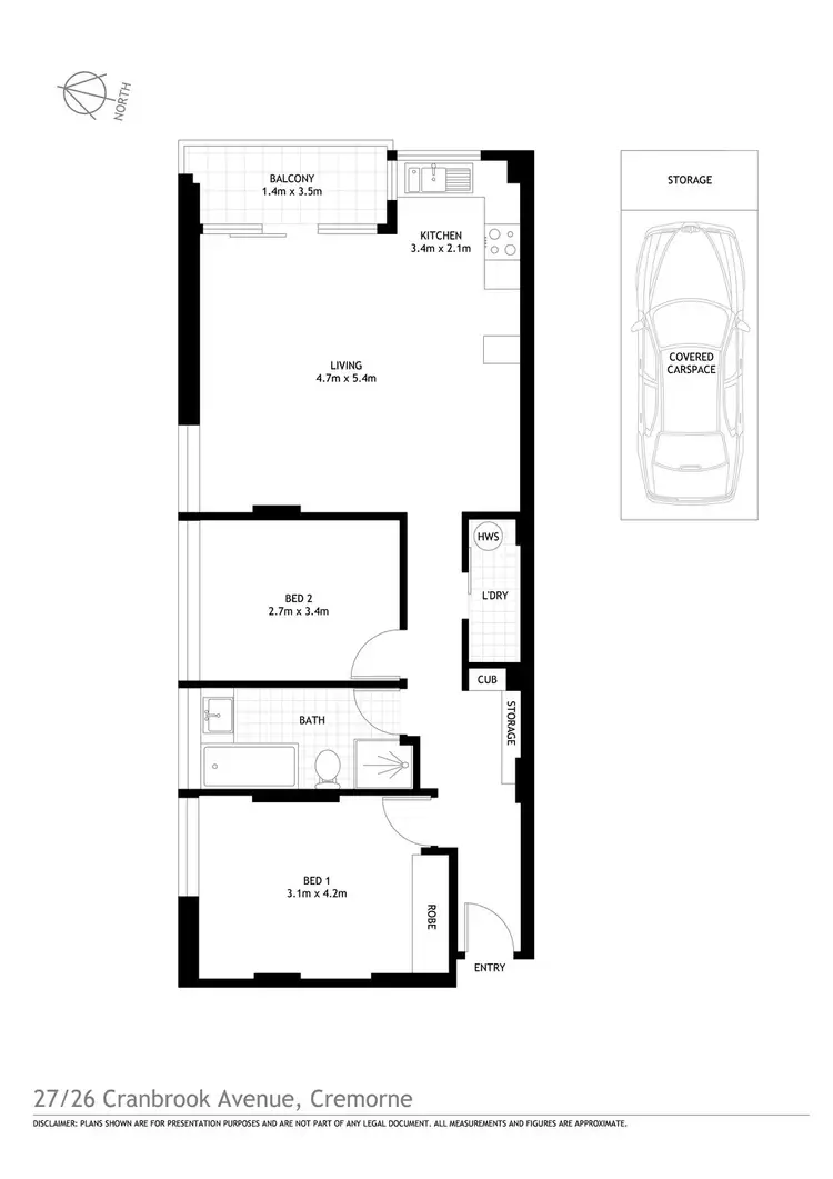 Floorplan of Homely apartment listing, 27/26 Cranbrook Avenue, Cremorne NSW 2090