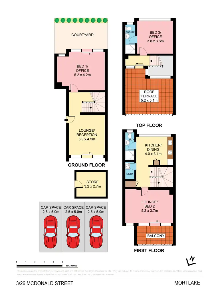 Floorplan of Homely townhouse listing, 3/26 McDonald St, Mortlake NSW 2137