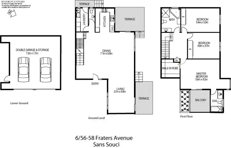 Floorplan of Homely townhouse listing, 6/56-58 Fraters Avenue, Sans Souci NSW 2219