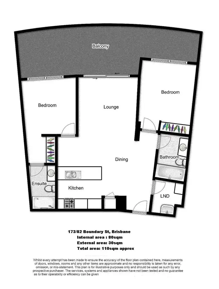 Floorplan of Homely unit listing, 173/82 Boundary Street, Brisbane City QLD 4000
