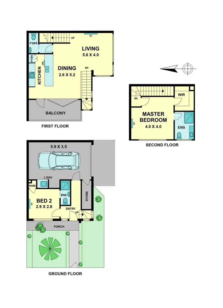 Floorplan of Homely townhouse listing, 1/182 Pascoe Vale Road, Moonee Ponds VIC 3039