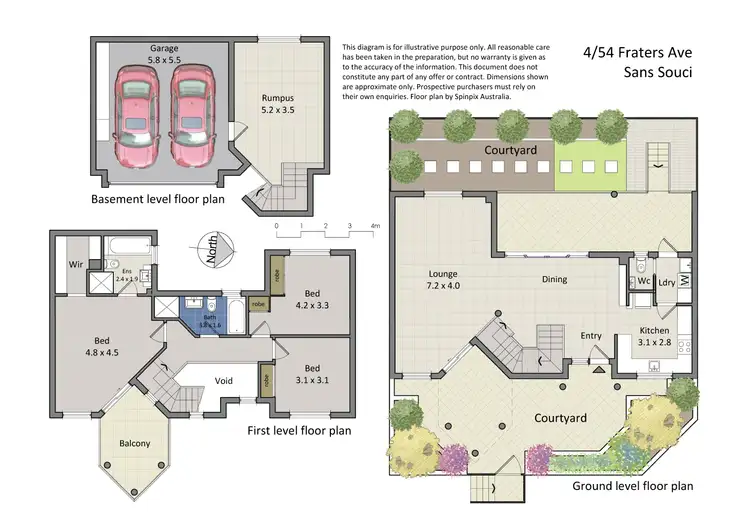 Floorplan of Homely townhouse listing, 4/54 Fraters Avenue, Sans Souci NSW 2219