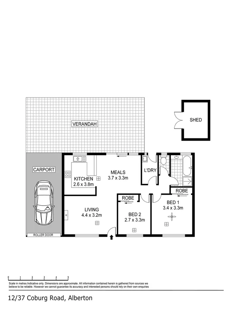 Floorplan of Homely unit listing, 12/37 Coburg Road, Alberton SA 5014