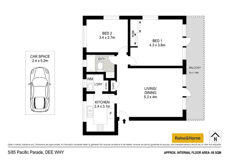 Floorplan of Homely apartment listing, 5/85 Pacific Parade, Dee Why NSW 2099