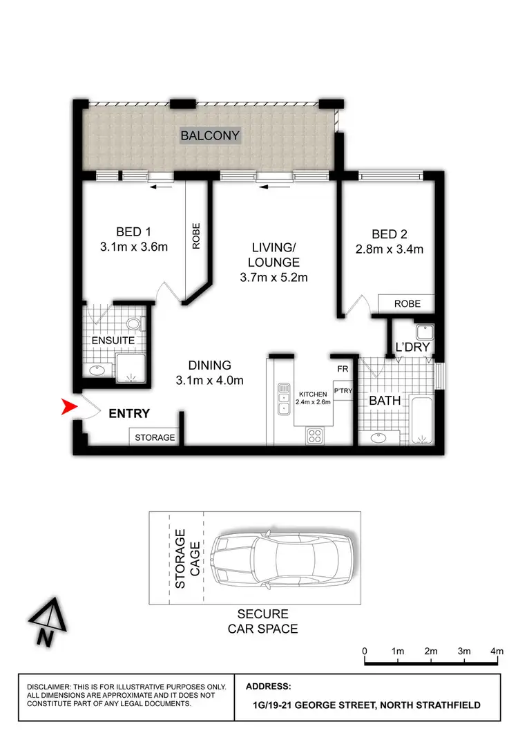 Floorplan of Homely apartment listing, 1G/19-21 George Street, North Strathfield NSW 2137