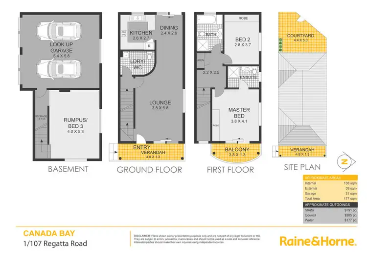 Floorplan of Homely townhouse listing, 1/107-111 Regatta Road, Canada Bay NSW 2046