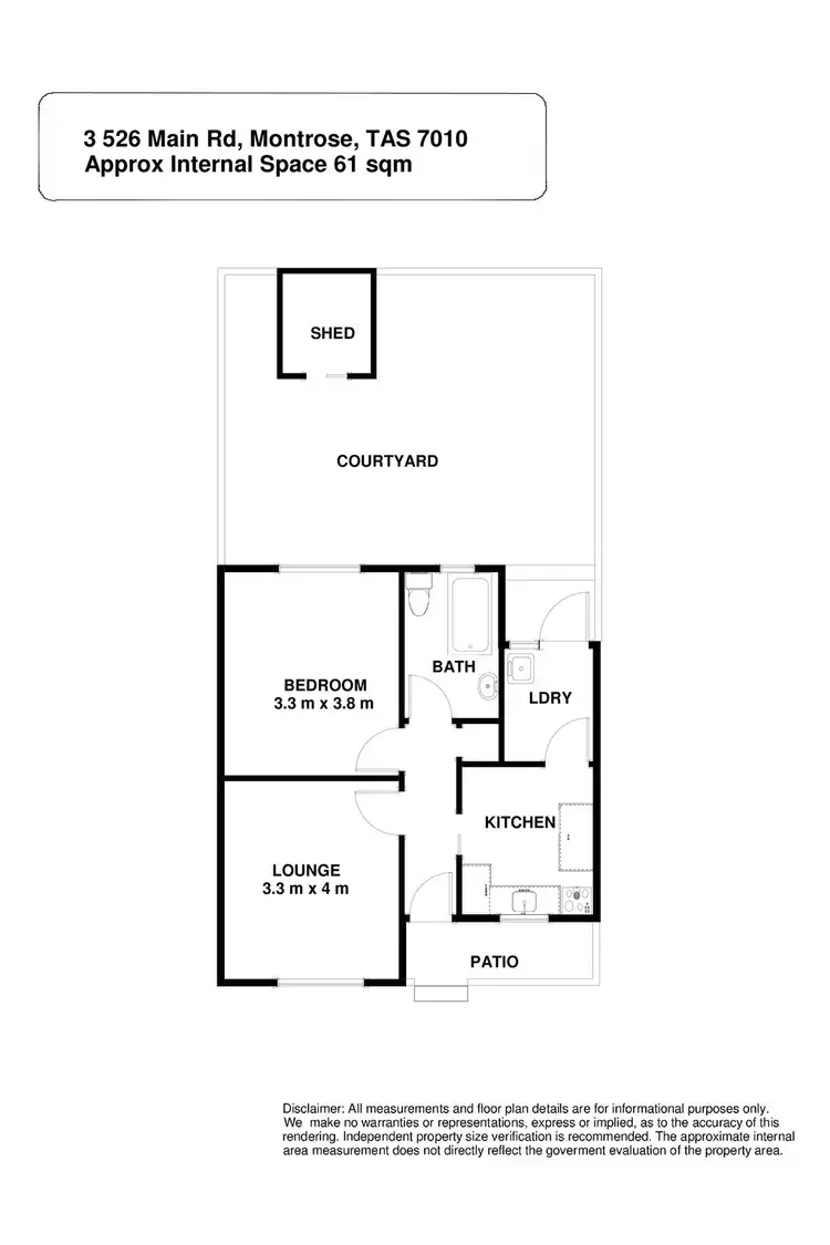 Floorplan of Homely unit listing, 3/526 Main Road, Montrose TAS 7010