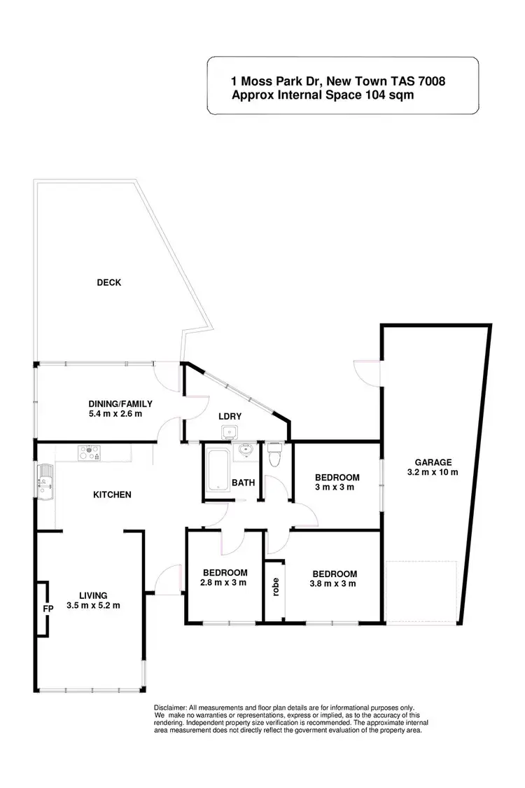 Floorplan of Homely house listing, 1 Moss Park Drive, New Town TAS 7008