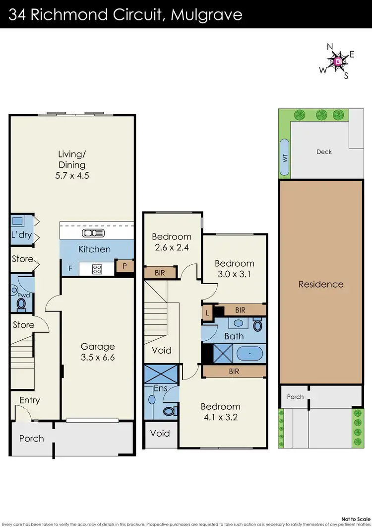 Floorplan of Homely townhouse listing, 34 Richmond Circuit, Mulgrave VIC 3170