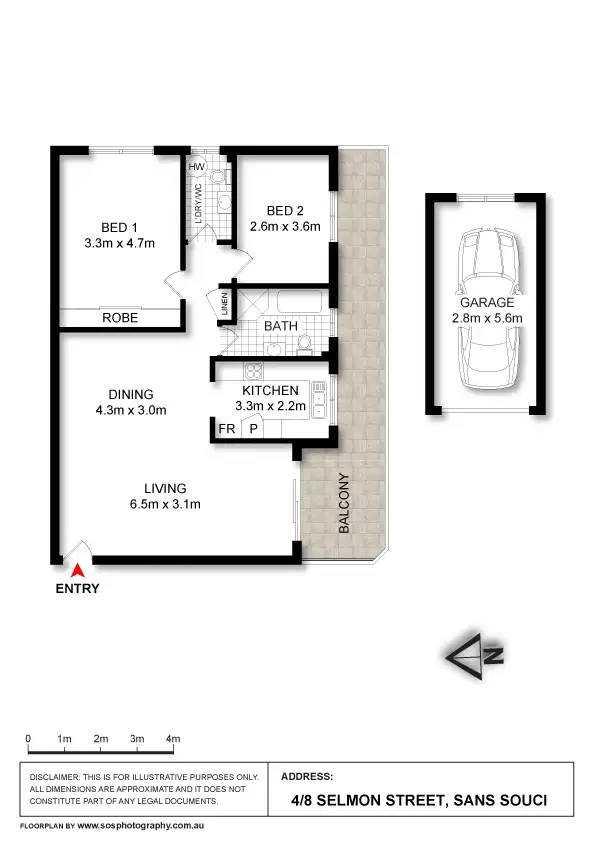 Floorplan of Homely unit listing, 4/8 Selmon Street, Sans Souci NSW 2219