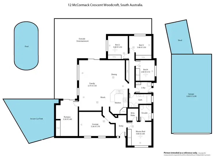 Floorplan of Homely house listing, 12 McCormack Crescent, Woodcroft SA 5162