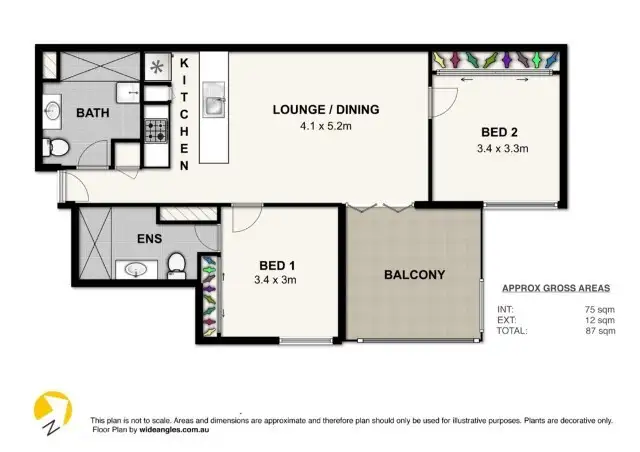 Floorplan of Homely apartment listing, 1302/128 Charlotte Street, Brisbane City QLD 4000