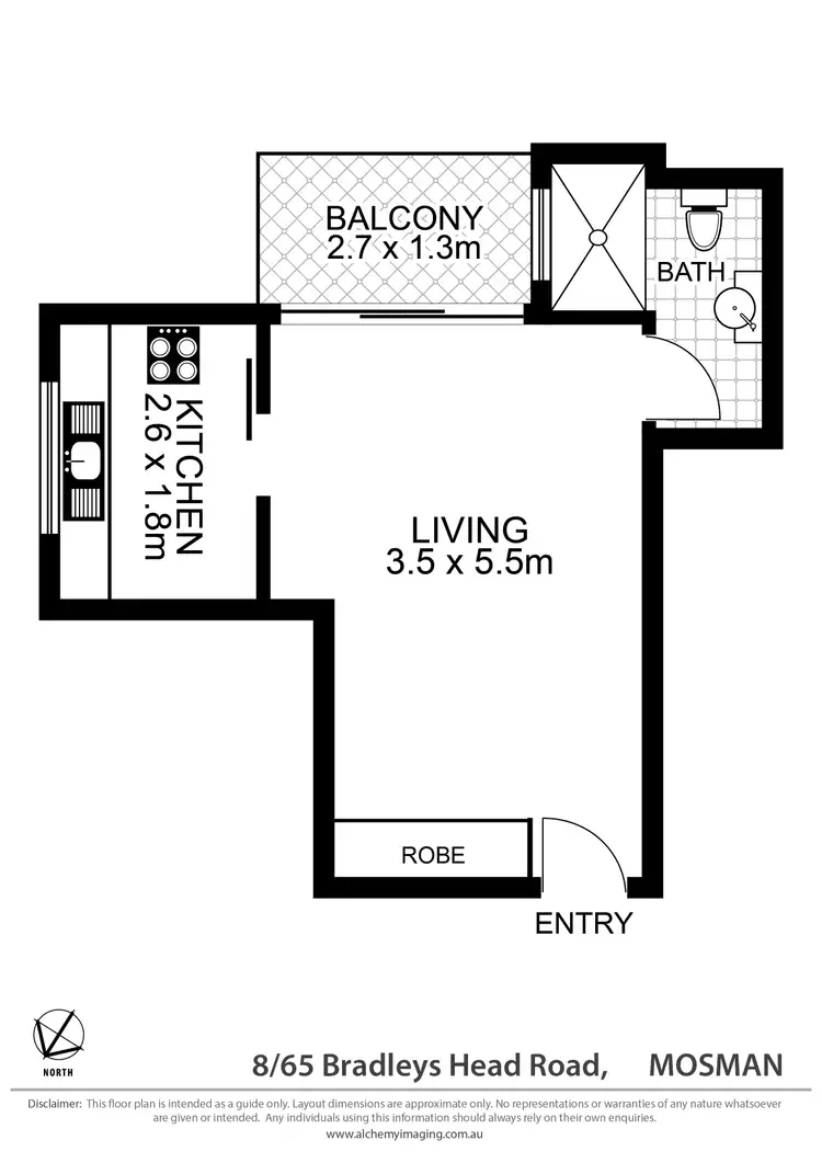 Floorplan of Homely apartment listing, 8/65 Bradleys Head Road, Mosman NSW 2088