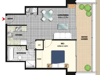 Floorplan of Homely apartment listing, 5204/93 Liverpool Street, Sydney NSW 2000