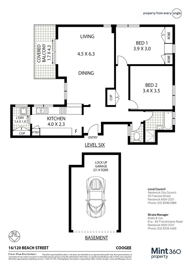 Floorplan of Homely apartment listing, 16/120 Beach Street, Coogee NSW 2034