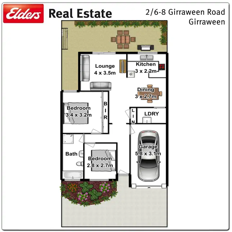 Floorplan of Homely villa listing, 2/6-8 Girraween Road, Girraween NSW 2145