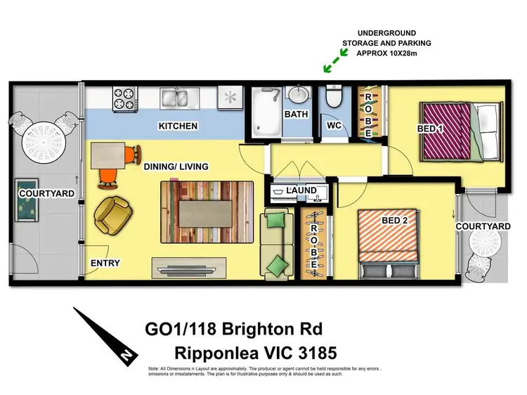 Floorplan of Homely apartment listing, G01/118 Brighton Road, Ripponlea VIC 3185
