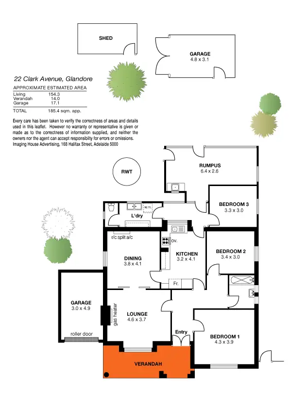 Floorplan of Homely house listing, 22 Clark Avenue, Glandore SA 5037