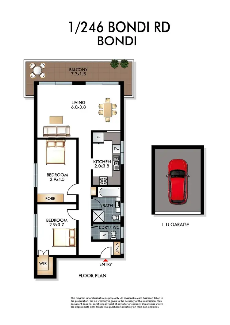 Floorplan of Homely apartment listing, 1/246 Bondi Road, Bondi NSW 2026