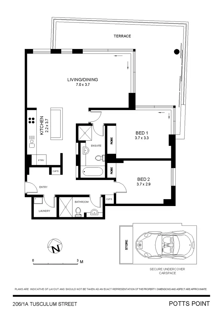 Floorplan of Homely apartment listing, 206/1A Tusculum Street, Potts Point NSW 2011