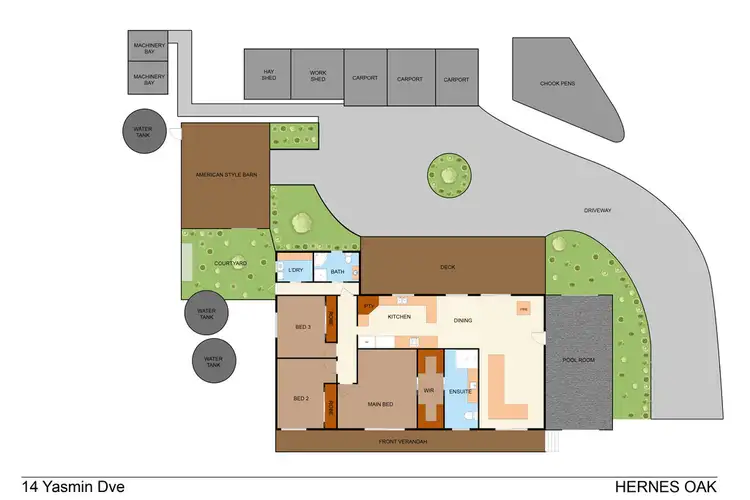 Floorplan of Homely rural property listing, 14 Yasmin Drive, Hernes Oak VIC 3825