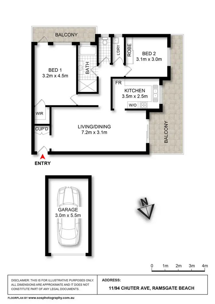 Floorplan of Homely apartment listing, 11/94-96 Chuter Avenue, Ramsgate Beach NSW 2217