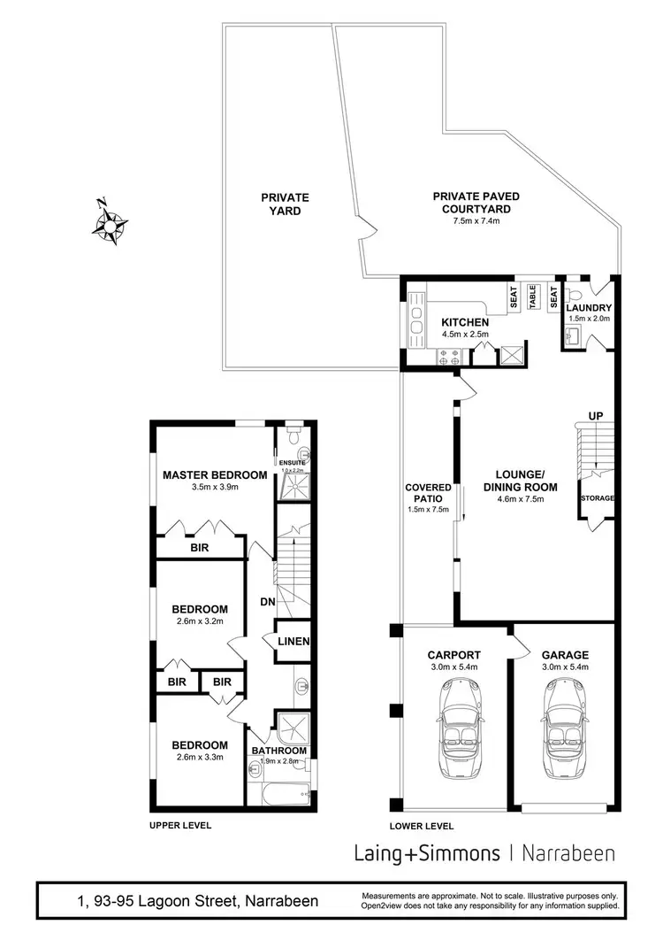 Floorplan of Homely townhouse listing, 1/93-95 Lagoon St, Narrabeen NSW 2101