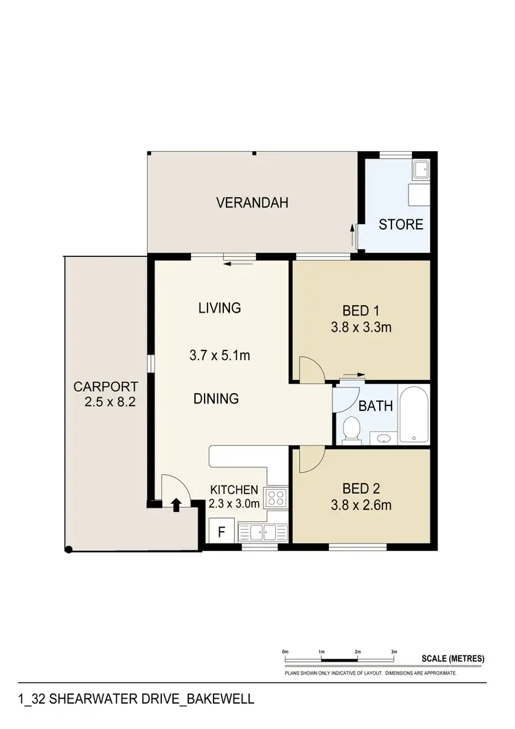 Floorplan of Homely unit listing, 1/32 Shearwater Drive, Bakewell NT 832