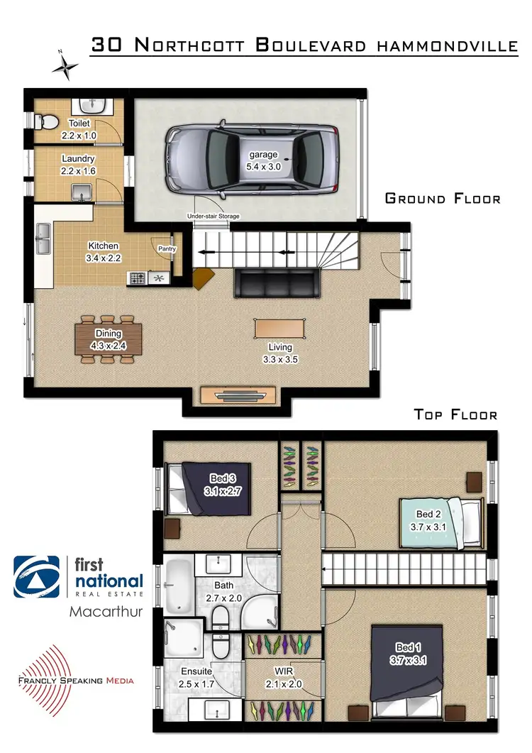 Floorplan of Homely townhouse listing, 30 Northcott Boulevard, Hammondville NSW 2170