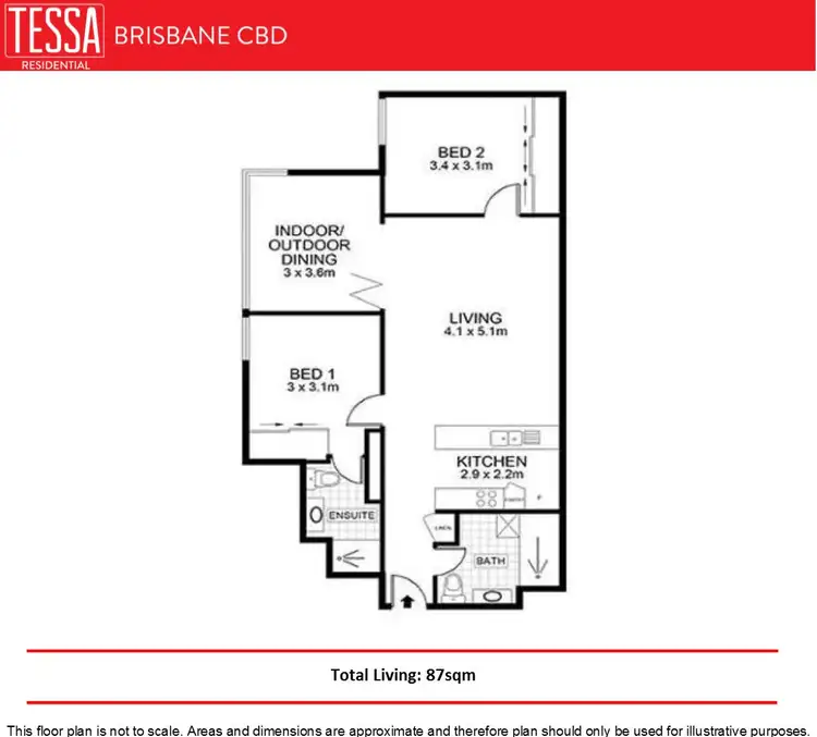 Floorplan of Homely apartment listing, 2908/128 Charlotte Street, Brisbane City QLD 4000