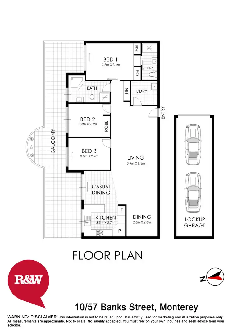 Floorplan of Homely apartment listing, 10/57-61 Banks Street, Monterey NSW 2217