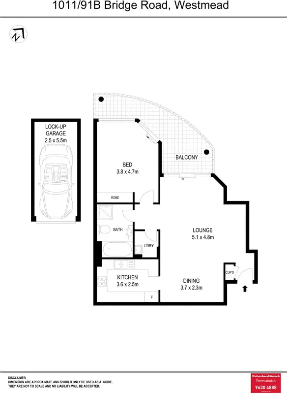 Floorplan of Homely unit listing, 1011/91B Bridge Road, Westmead NSW 2145