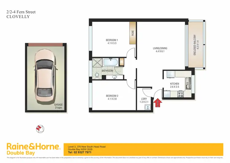 Floorplan of Homely apartment listing, 2/2-4 Fern Street, Randwick NSW 2031