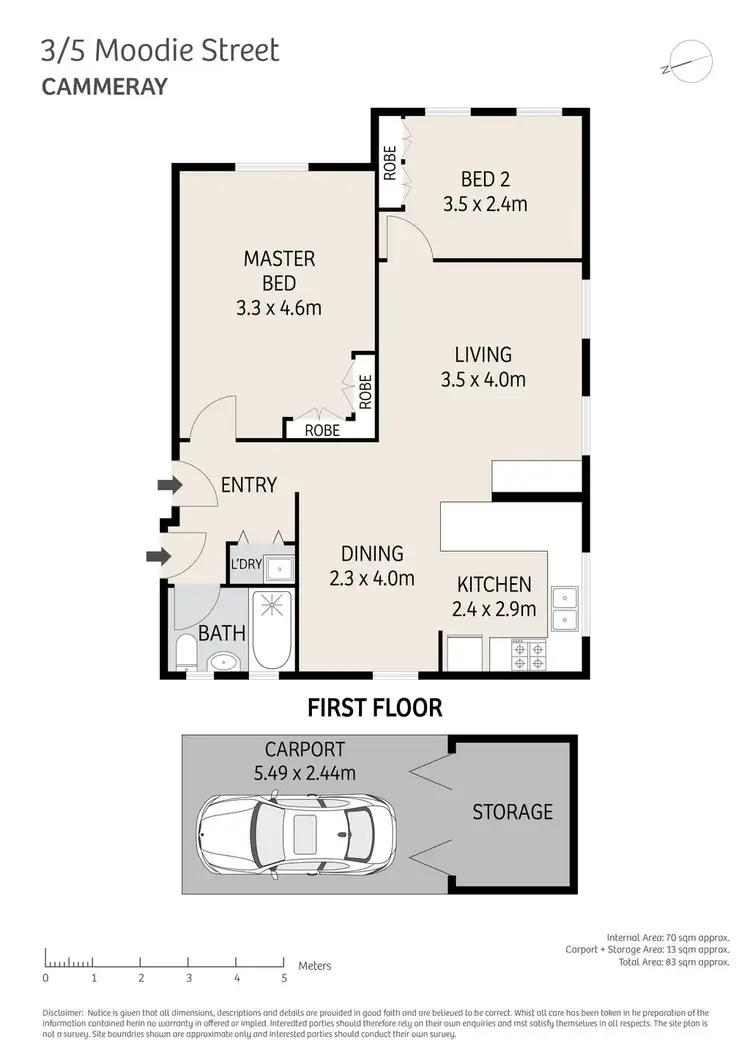 Floorplan of Homely apartment listing, 3/5 Moodie Street, Cammeray NSW 2062