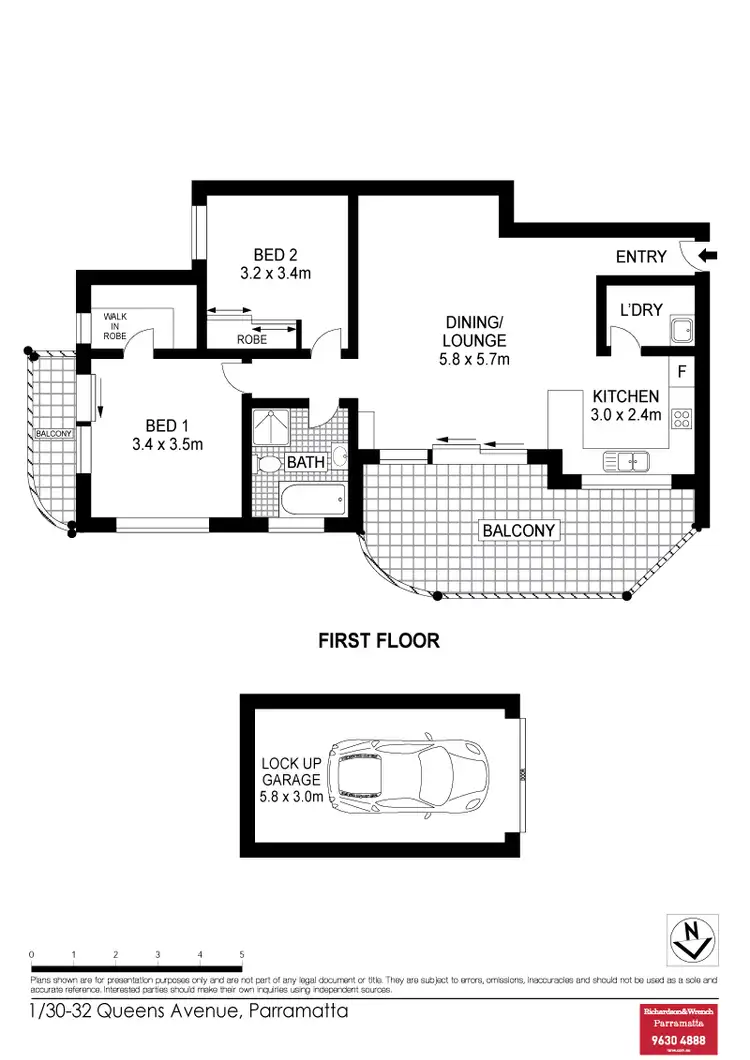 Floorplan of Homely unit listing, 1/30-32 Queens Avenue, Parramatta NSW 2150