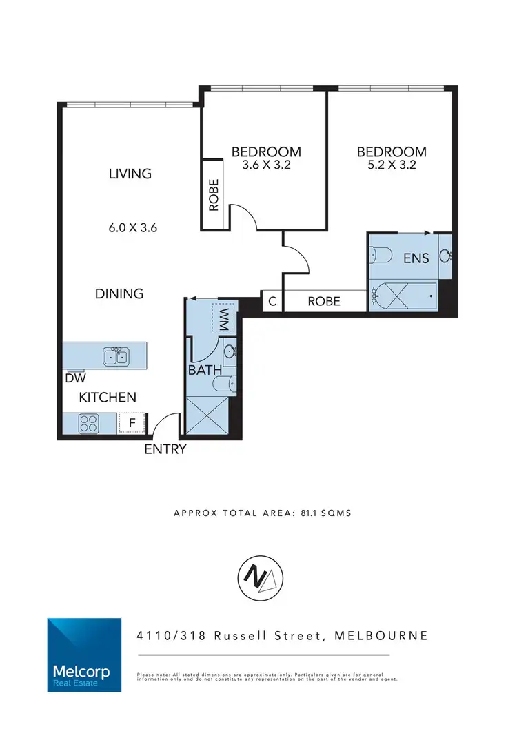 Floorplan of Homely apartment listing, 4110/318 Russell Street, Melbourne VIC 3000