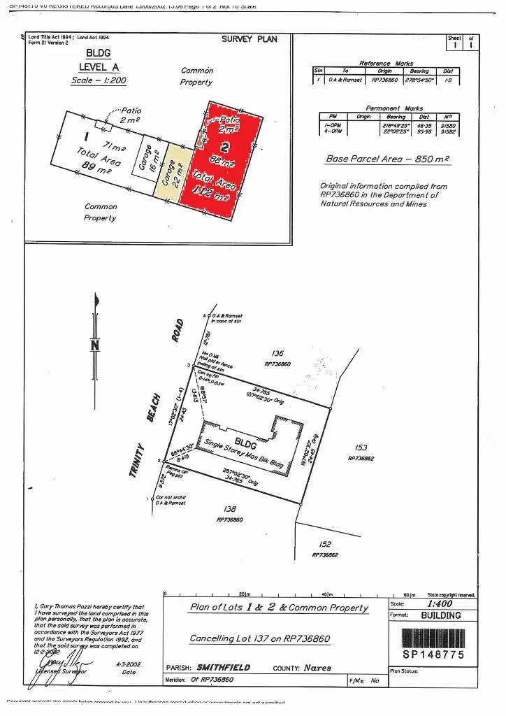 Floorplan of Homely semi-detached listing, 2/123 Trinity Beach Road, Trinity Beach QLD 4879